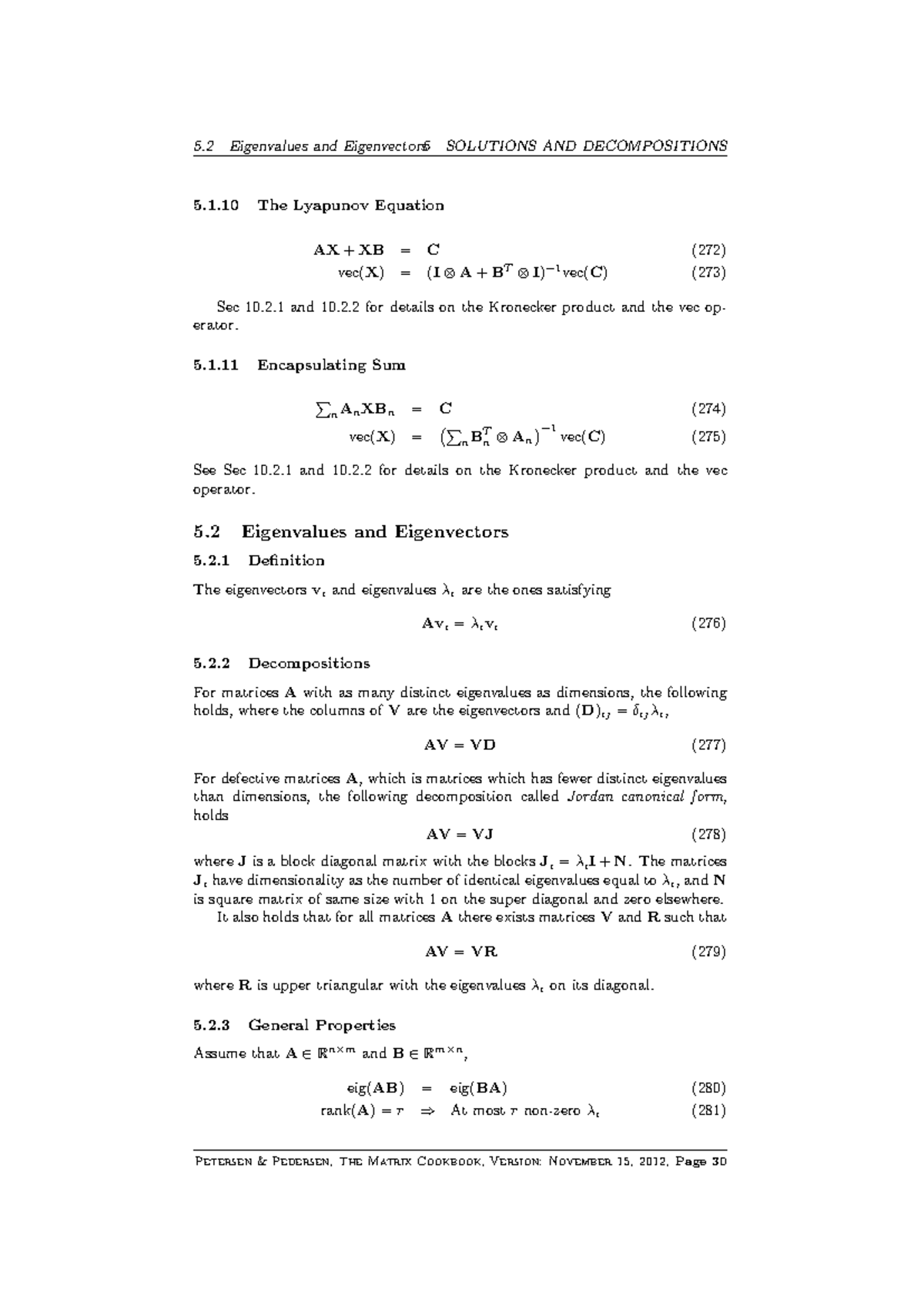 Matrix Operations 4 - Lecture Notes - 5 Eigenvalues and Eigenvectors 5 ...
