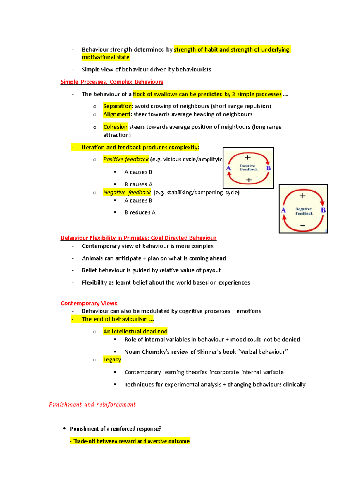 Lec 7 - Lecture notes 7 - Behaviour strength determined by strength of ...