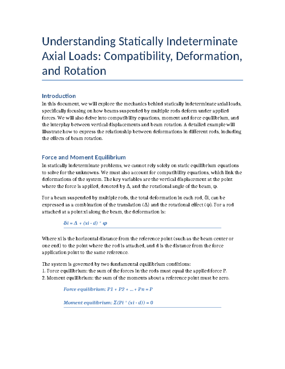 STAT 302: Statically Indeterminate Axial Loads Example Explained - Studocu