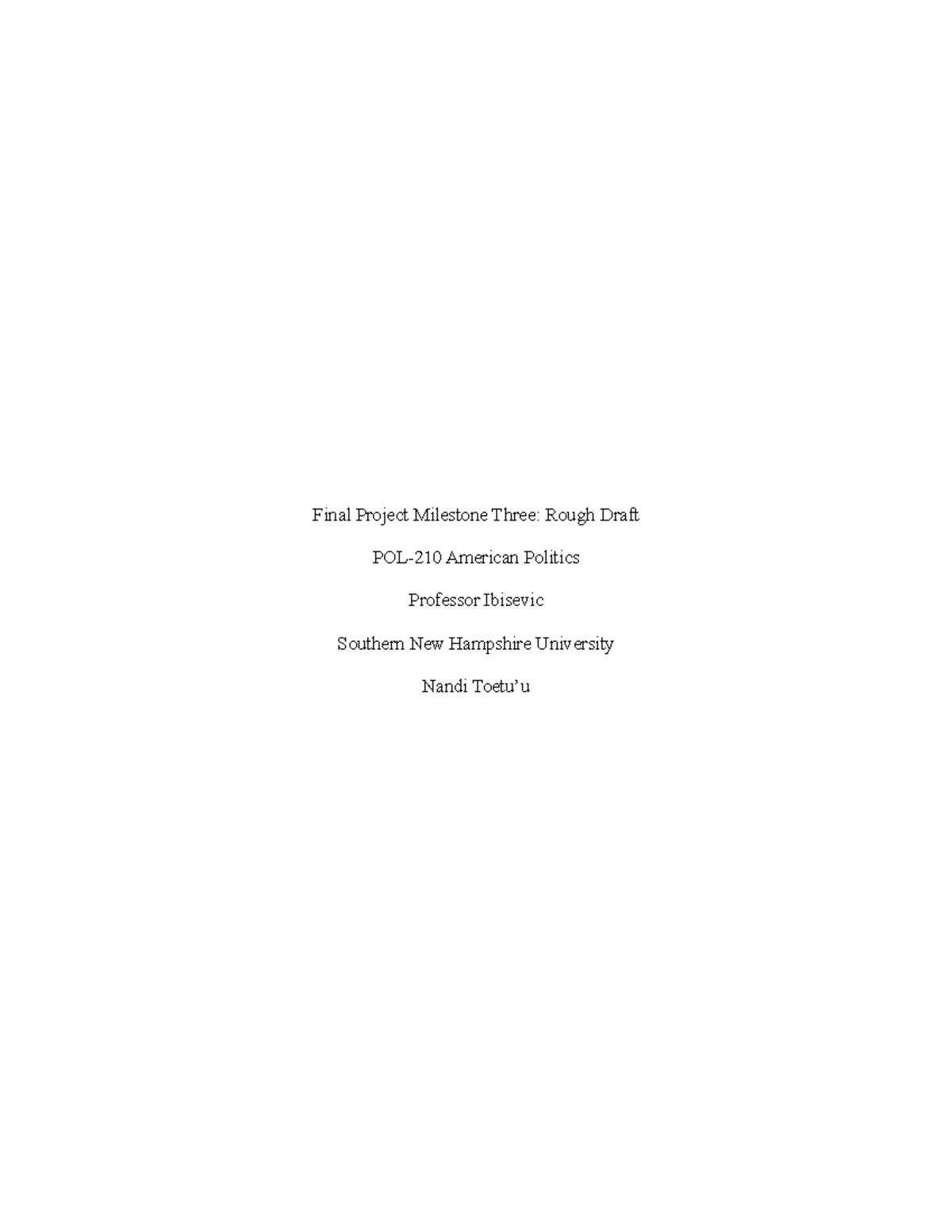 Final Project Milestone 3: Rough Draft on Trump’s Policies in American ...
