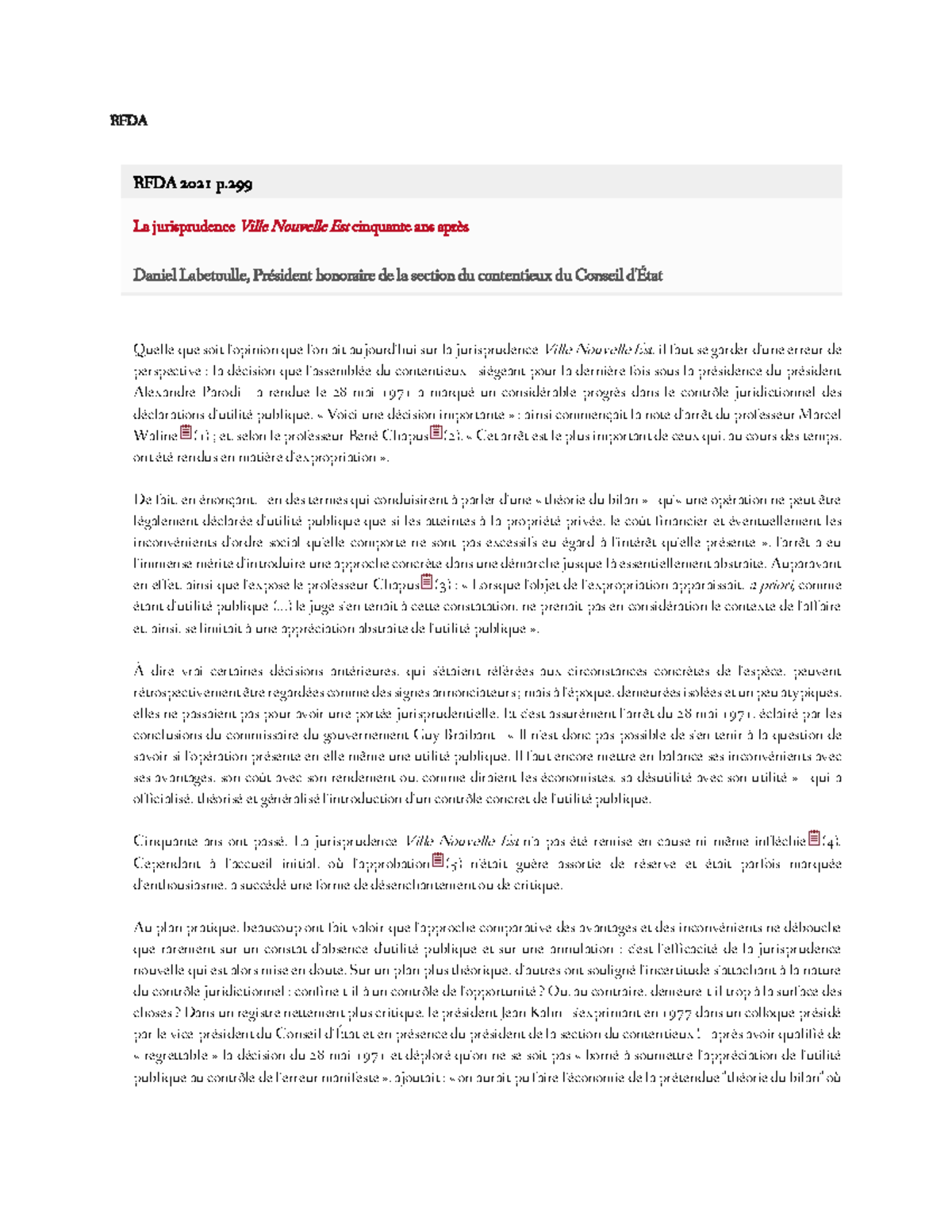 La jurisprudence Ville Nouvelle Est cinquante ans après - RFDA RFDA ...