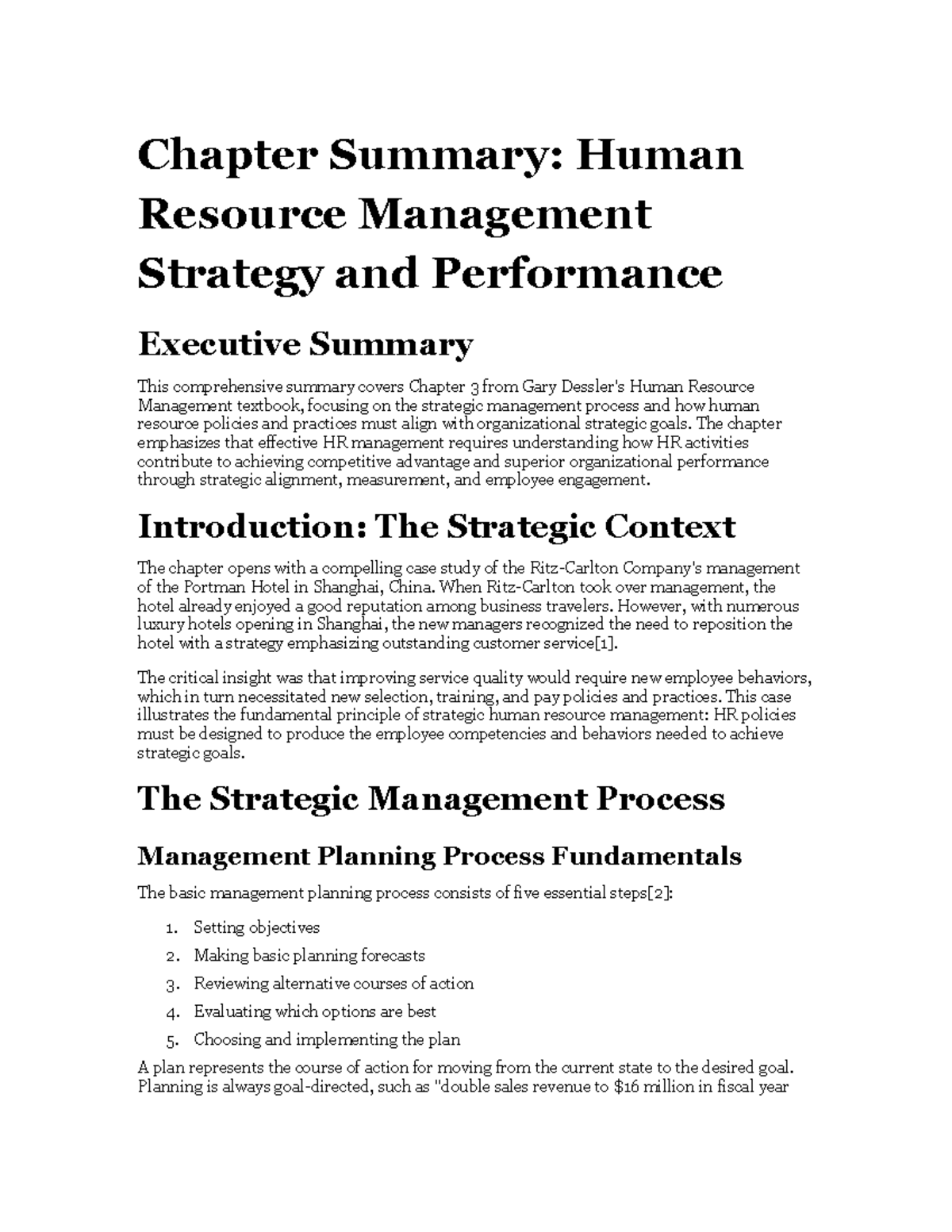 Ch 3: HR Strategy & Performance Summary - Key Insights and Case Studies ...