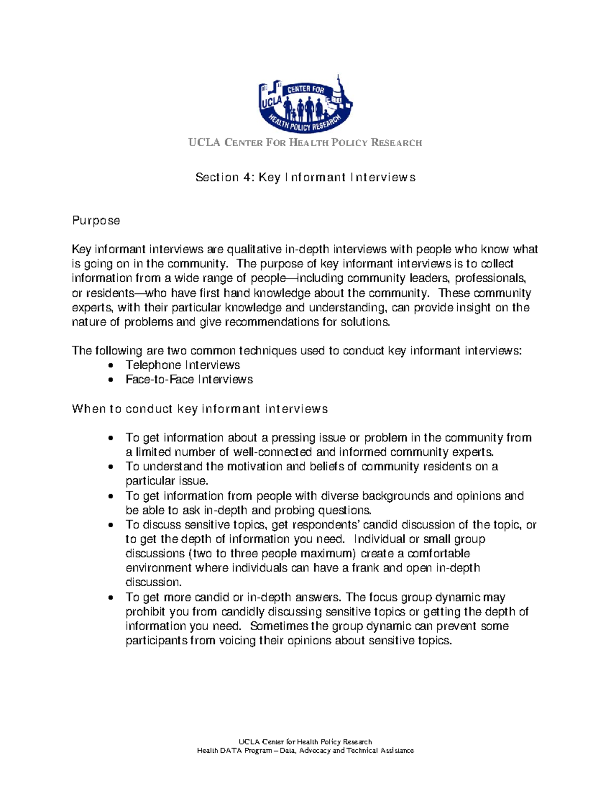 Key Informant Interviews: A Guide for Effective Community Research ...