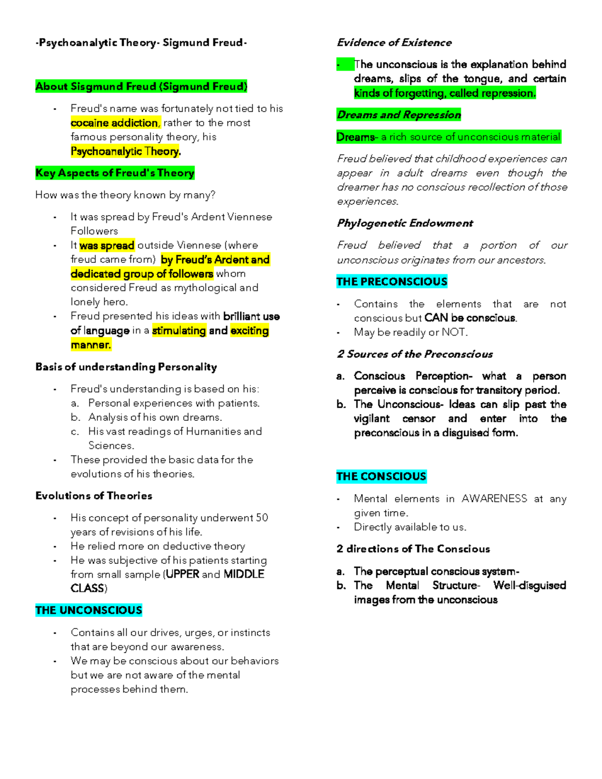 Chapter 2 Review: Freud's Psychoanalytic Theory Insights (PSY101) - Studocu