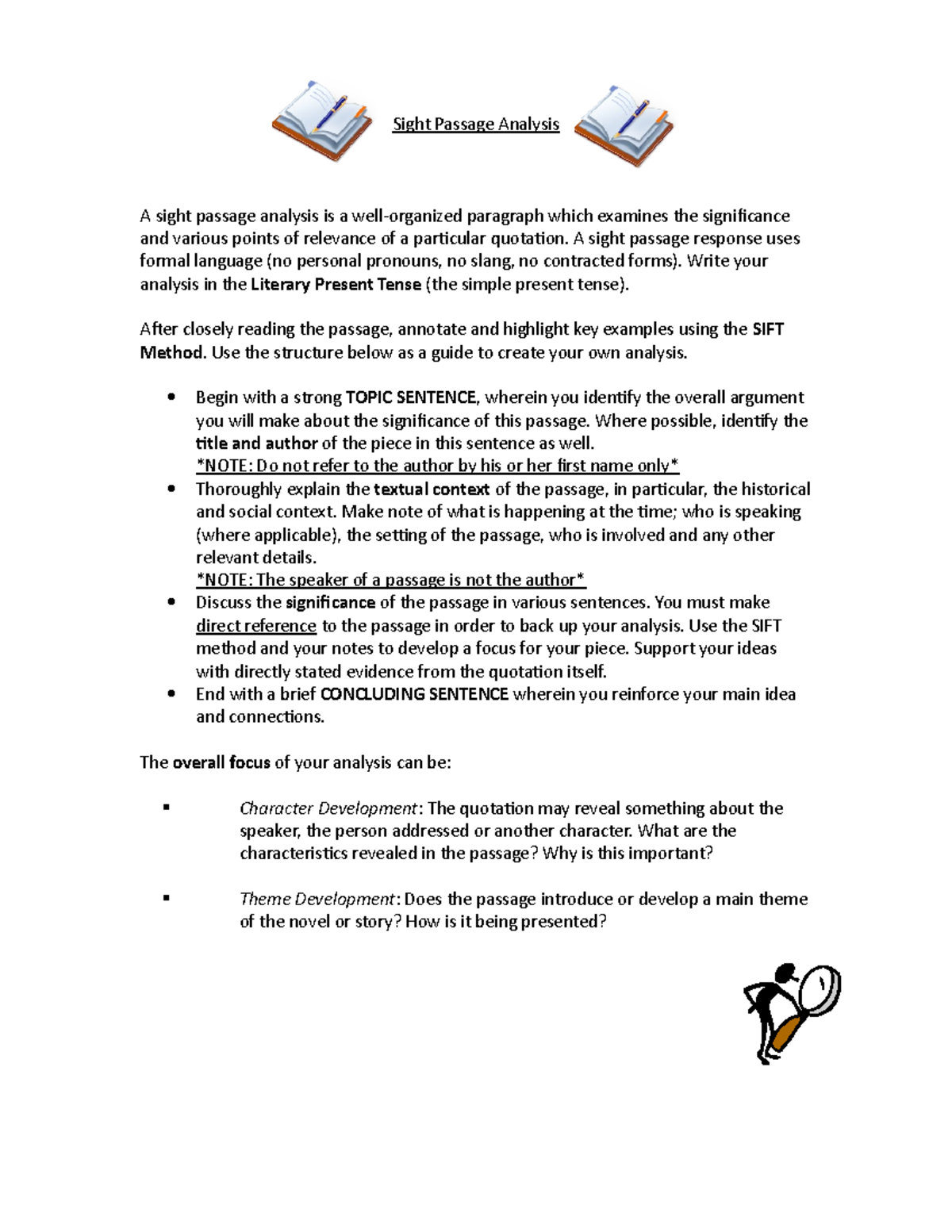 Sight Passage Analysis Guidelines VVVDVD - Studocu