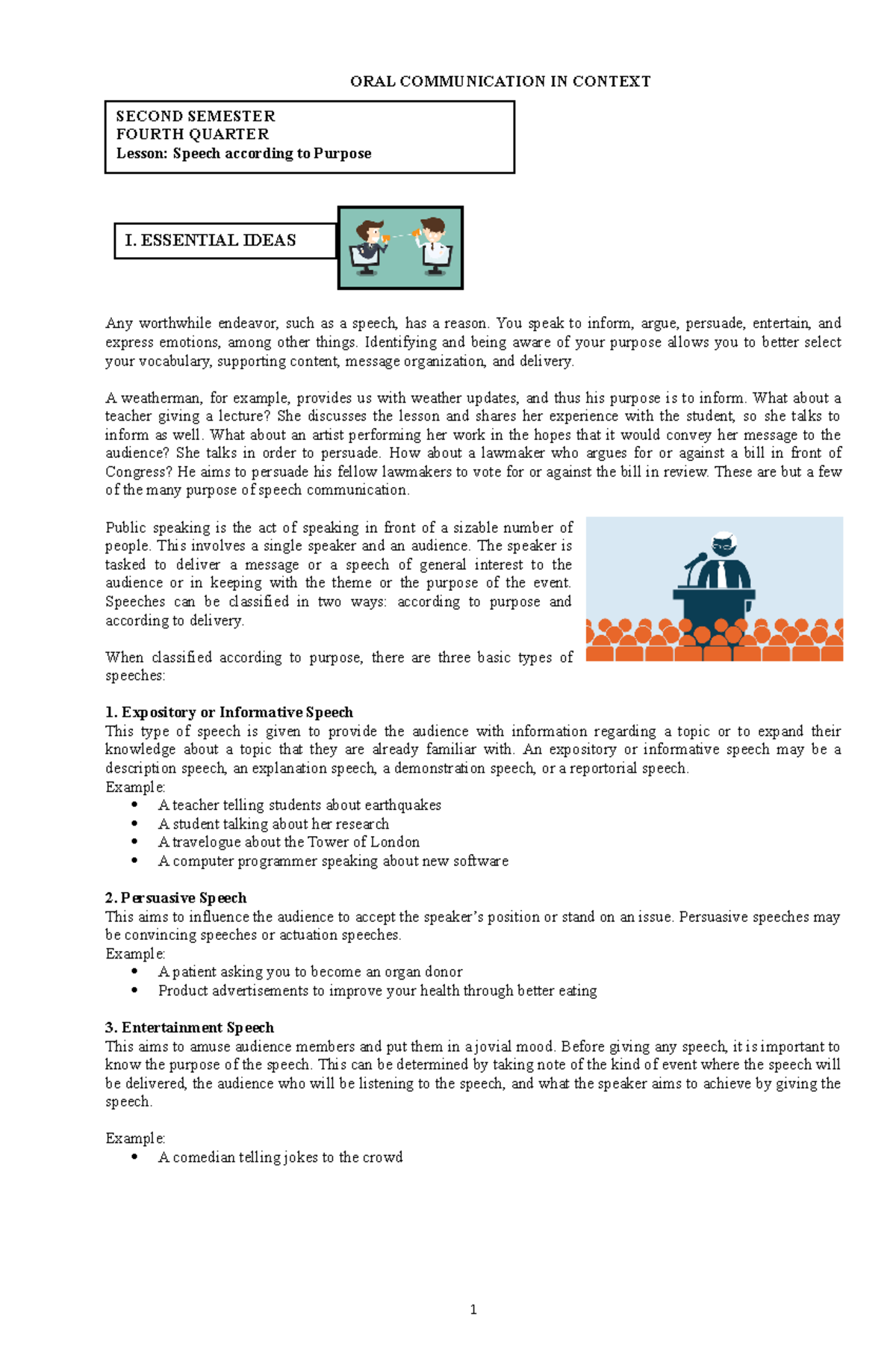 Oral Communication: Key Concepts for 2nd Quarter Lessons - Studocu