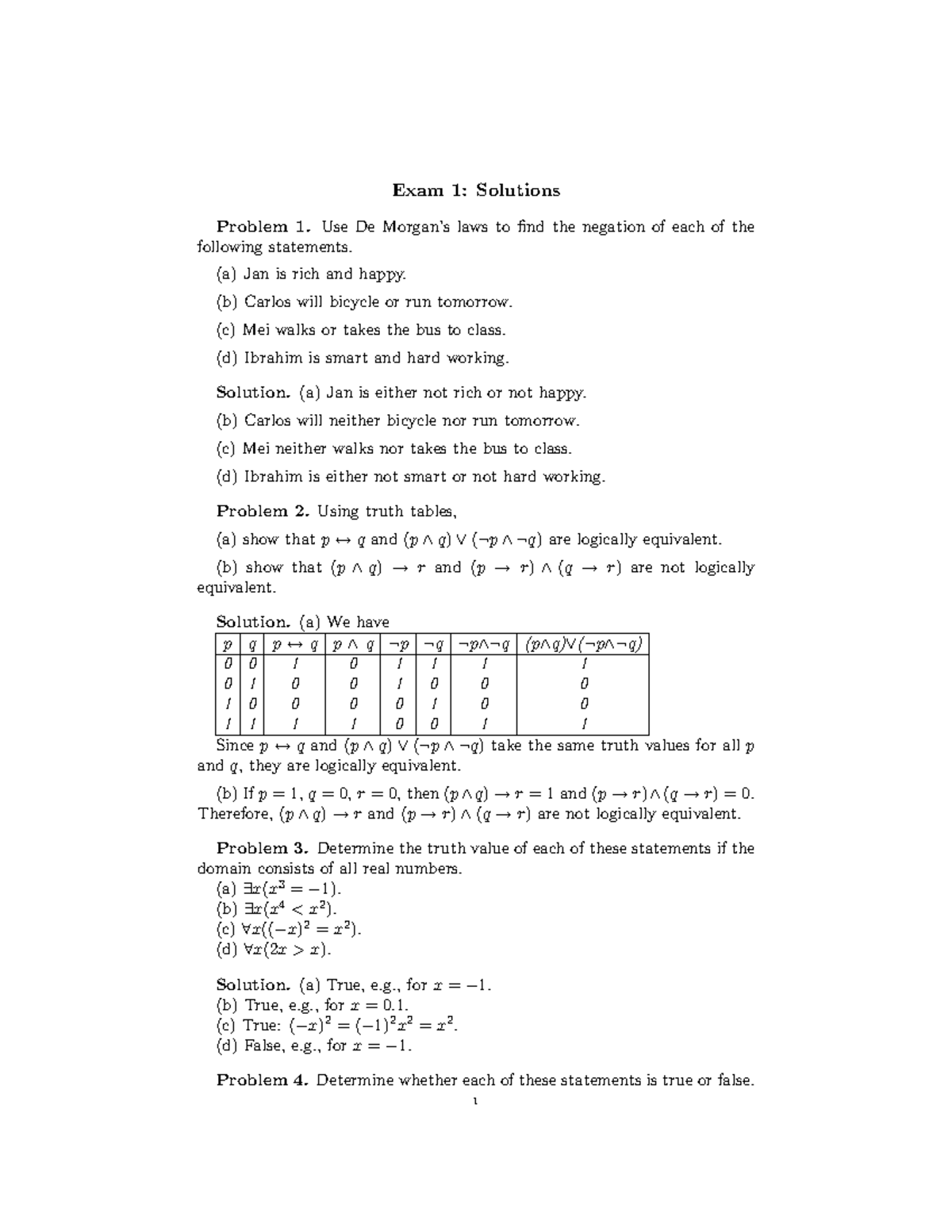 Exam 1 Solutions for CS Course: Comprehensive Guide to Concepts - Studocu