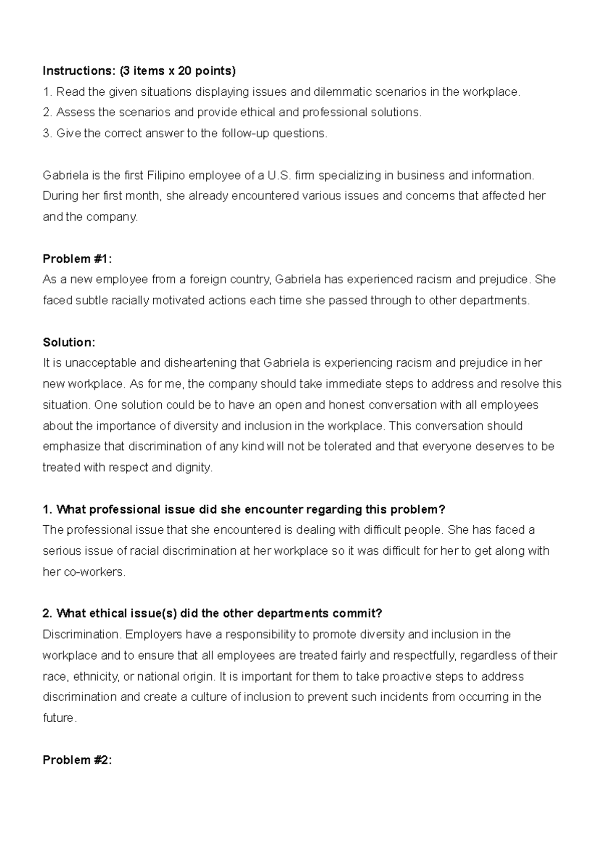 04 Performance Task 1 - HOPE IT HELPS - Instructions: (3 items x 20 ...