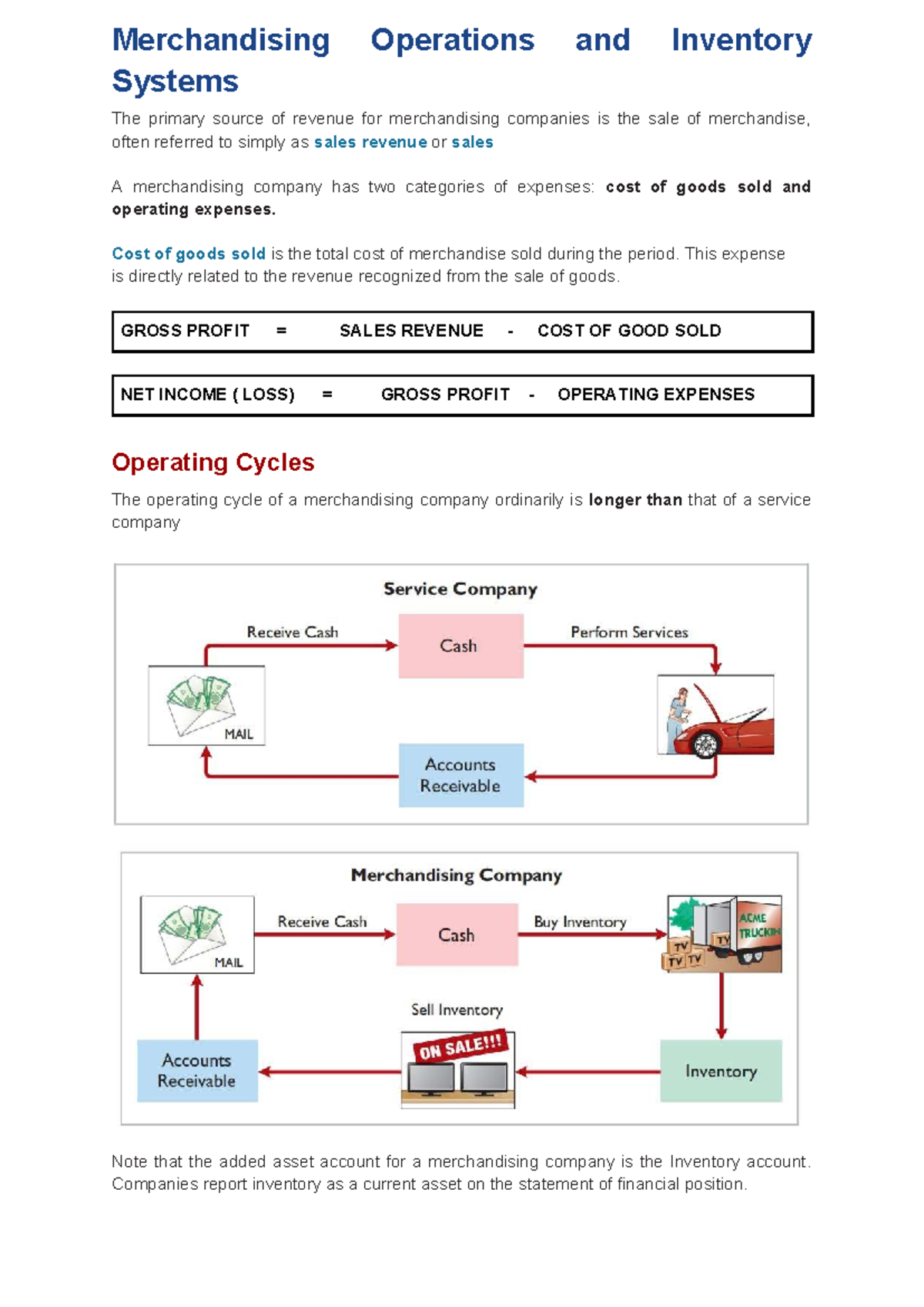Chapter 5: Accounting for Merchandise Operations (Course Code: ACC101 ...