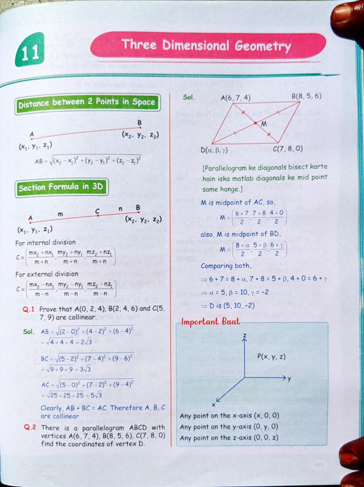 3D Geometry Solutions: Distance, Midpoints, and Line Equations - Studocu