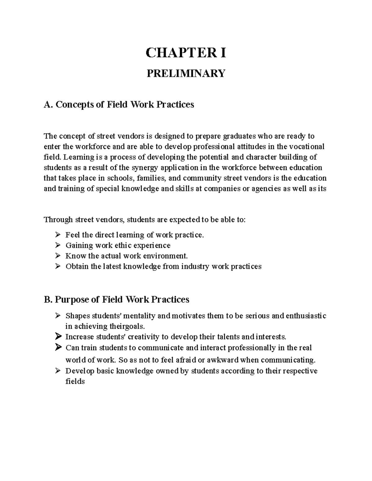 CHAPTER I: Concepts of Field Work Practices in English (Bhasa Inggris ...