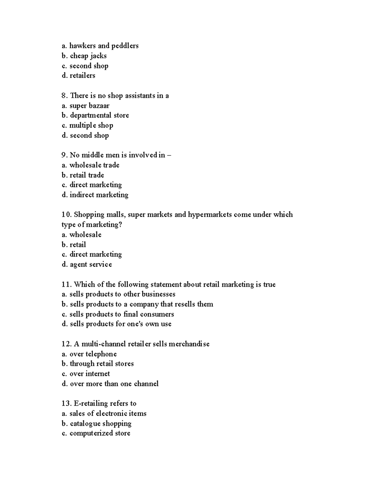 Retail Management MCQ - Comprehensive Study Guide - Studocu