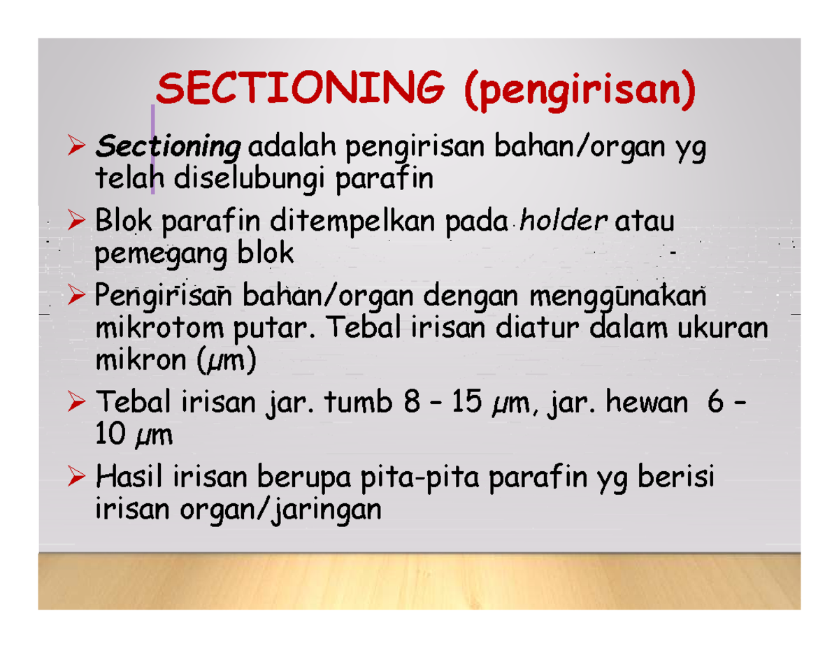 06. Sectioning, Affixing & Mounting: Evaluasi Genap 2020-2021 - Studocu