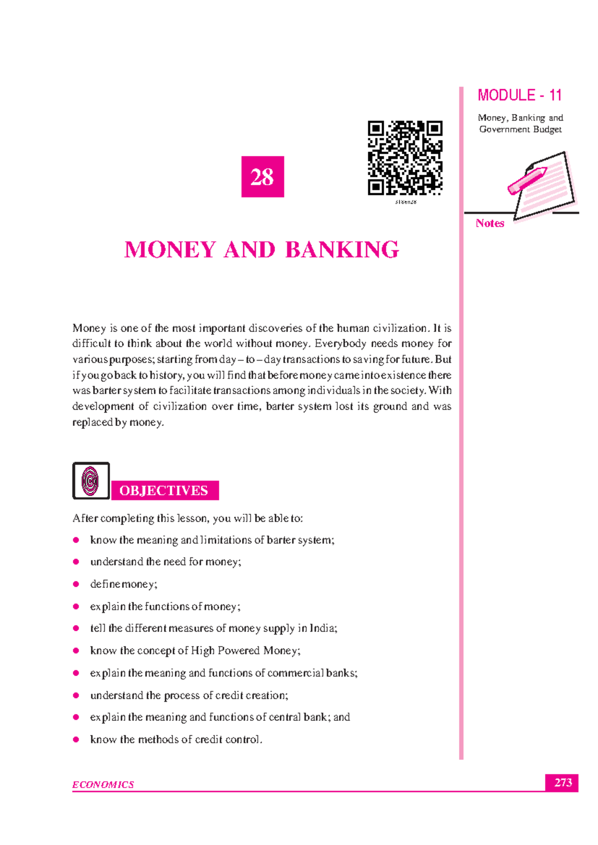 MODULE 11 Money and Banking: Key Concepts and Functions in Economics ...