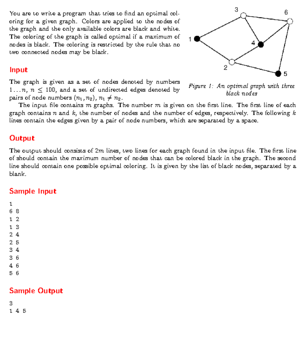 P193 - Optimal Graph Coloring Program: Black & White Nodes - Studocu