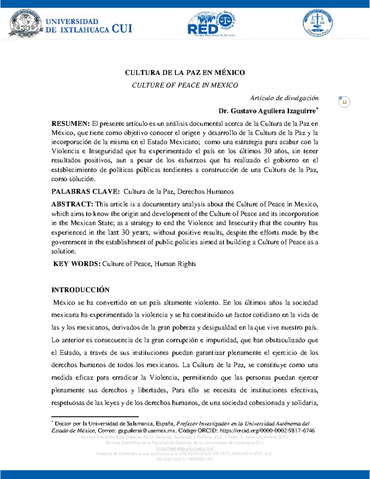Cultura de la Paz en México: Análisis y Desafíos (Vol. 2) - Studocu