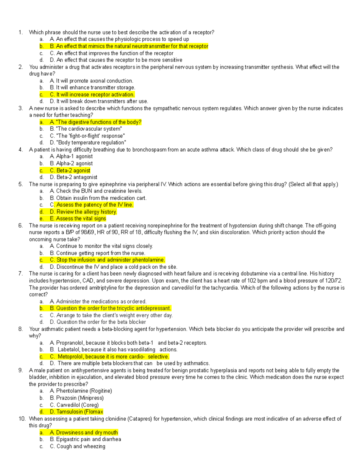 Pharm Exam 2 Study Guide with Answers: Key Concepts and Questions - Studocu
