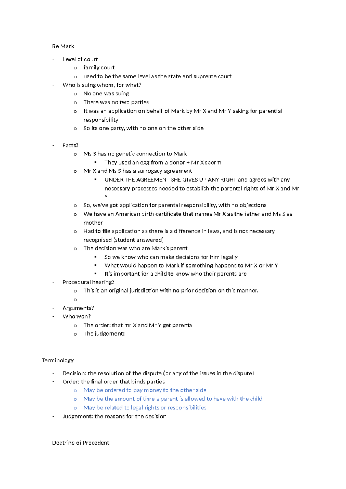 Re Mark and Farah Constructions Case: Class Notes on Parental ...