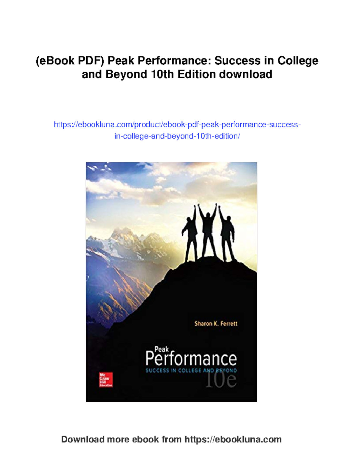 Peak performance: Strategies for success in college and beyond (10th ...