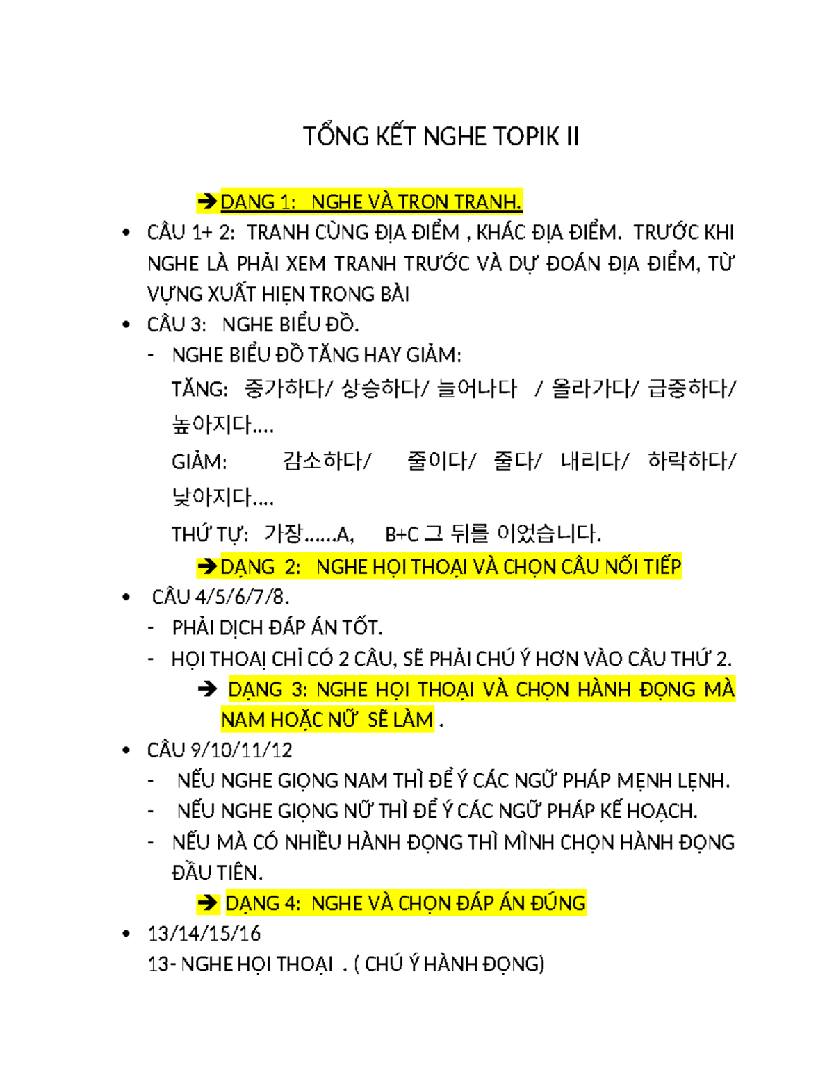 Từ vựng Trung Cấp 4 - Tiếng Hàn B1: Bài 1 đến B6 - Studocu