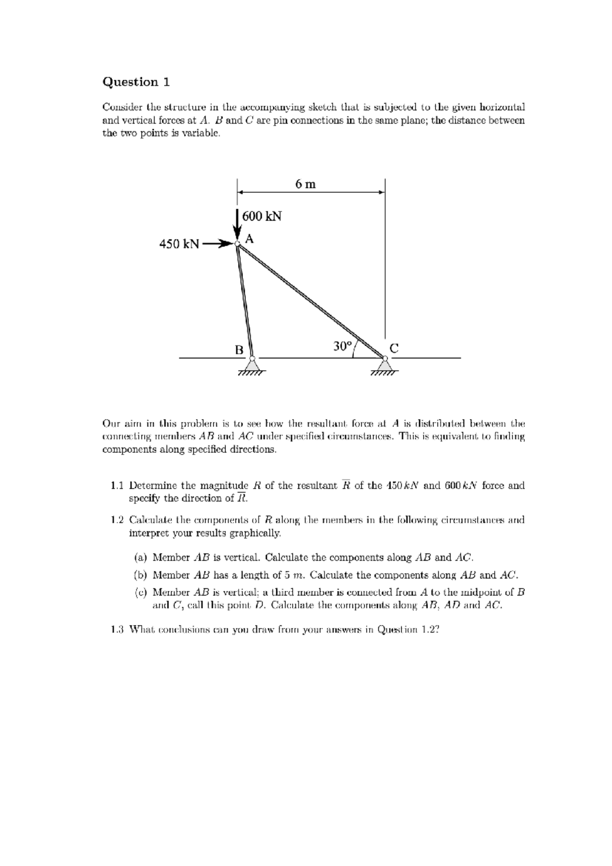 ENGR101 - Lecture Notes on Force Distribution in Structures - Studocu