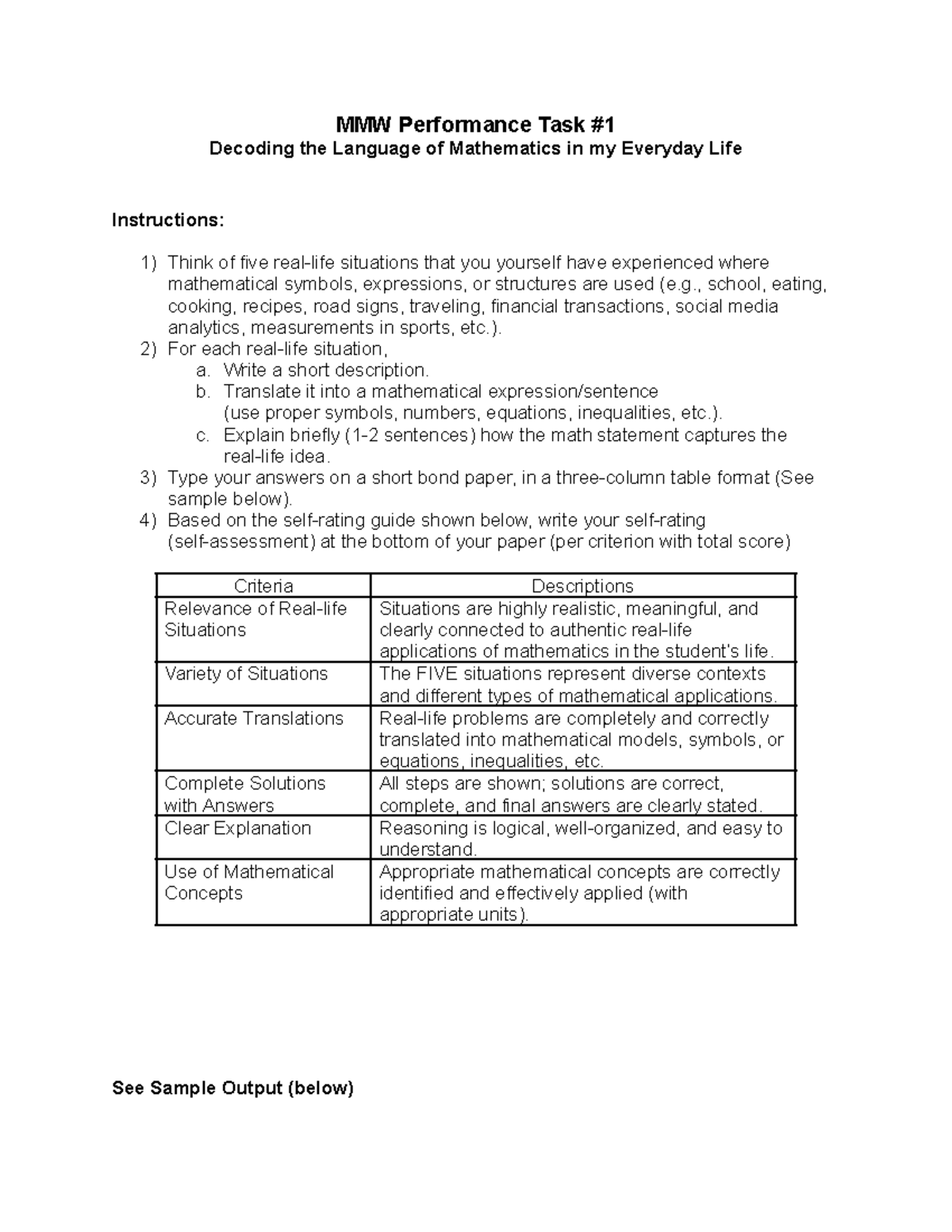 MMW PT - Decoding Math in Everyday Life: Situations & Translations ...