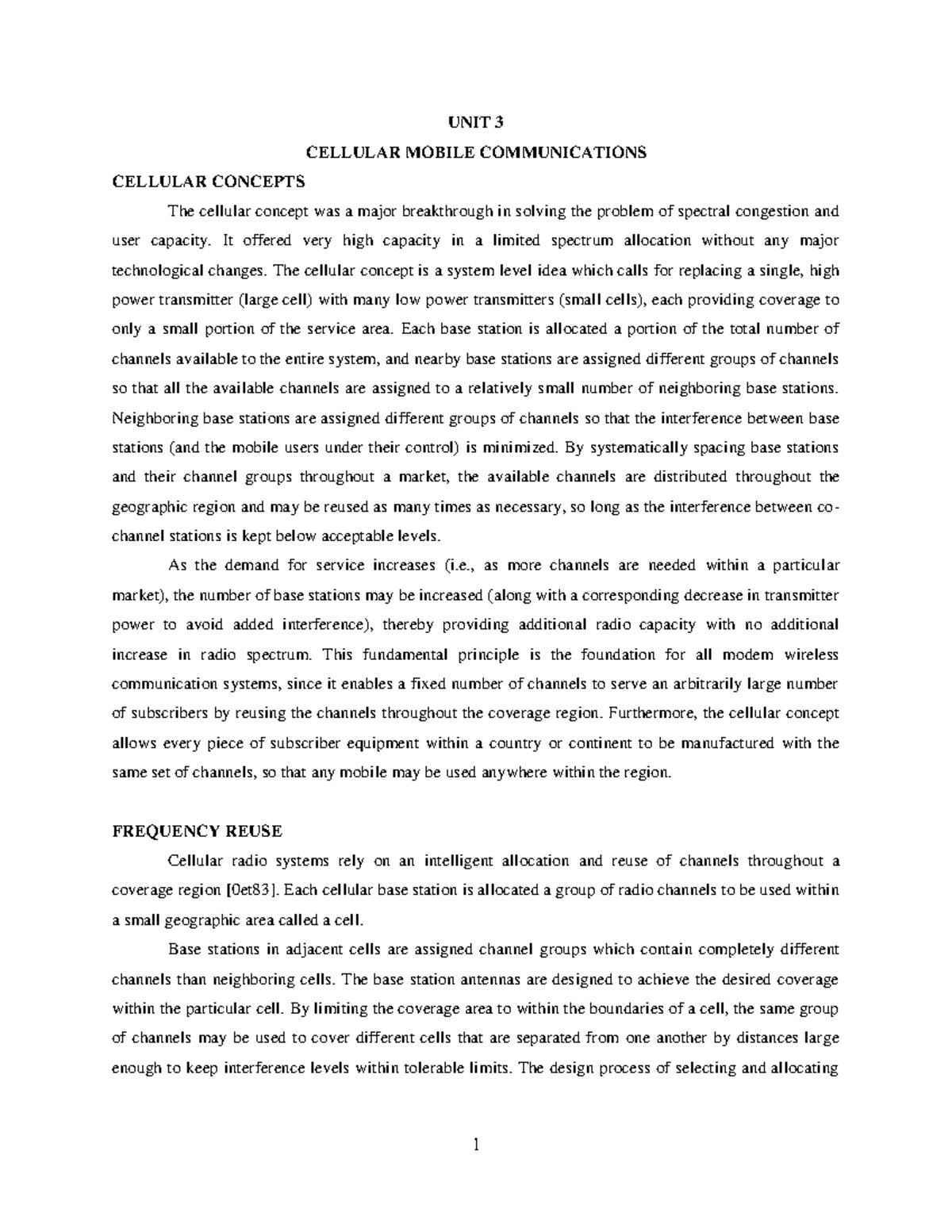 CE2(U3) - Midterm Study Notes on Cellular Mobile Communications - Studocu