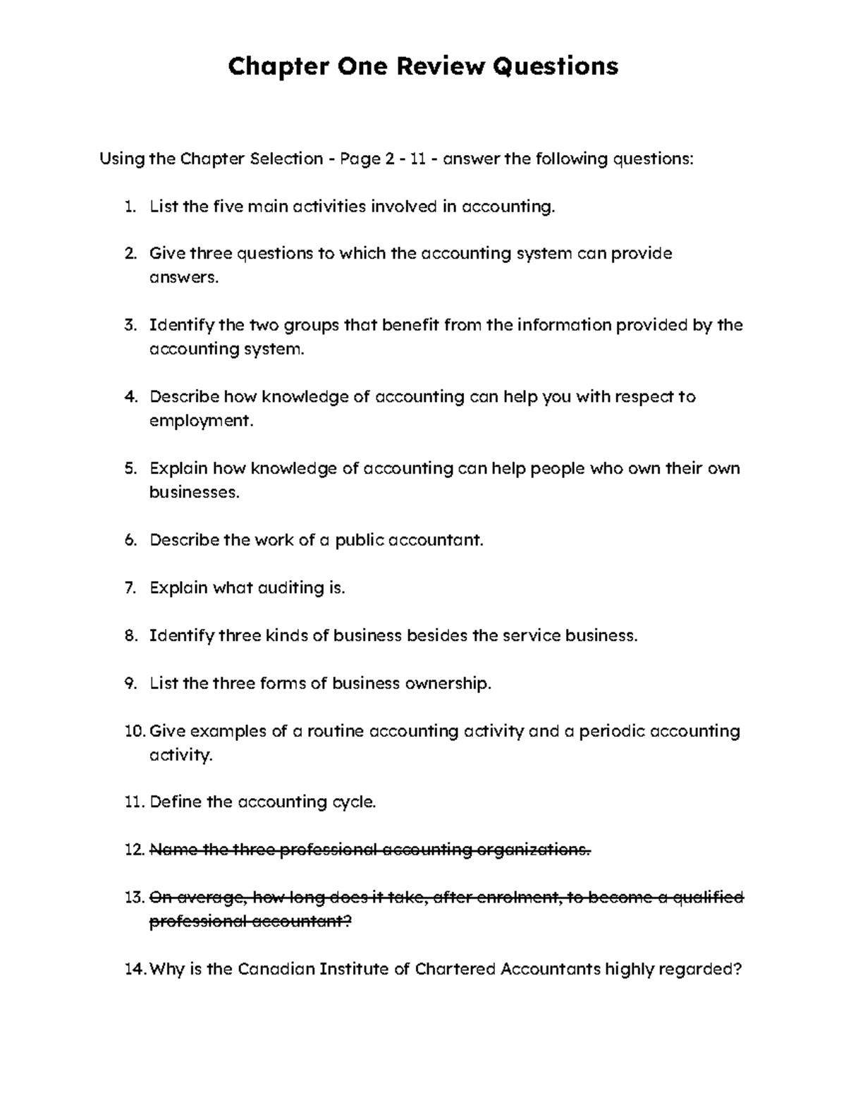 Chapter 1 Review Questions: Key Concepts in Accounting - Studocu