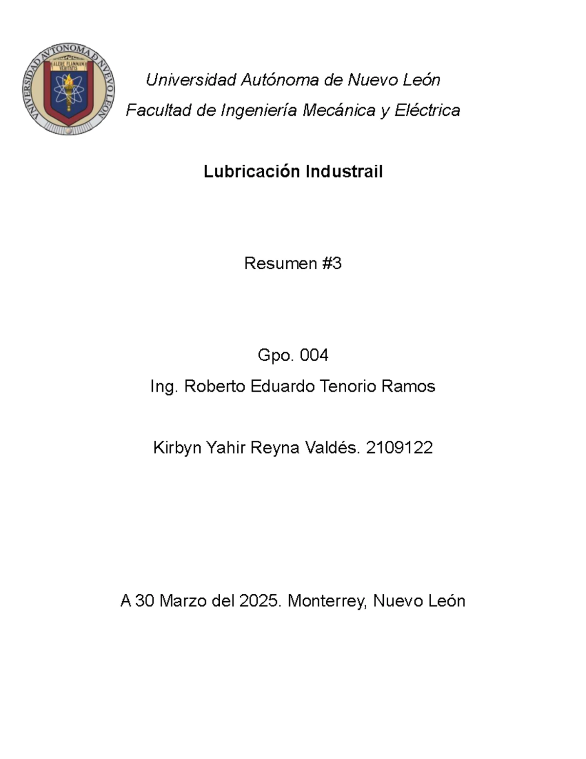 P2 Devany Castillo 2082454 319 - Lubricación Industrial - Universidad ...