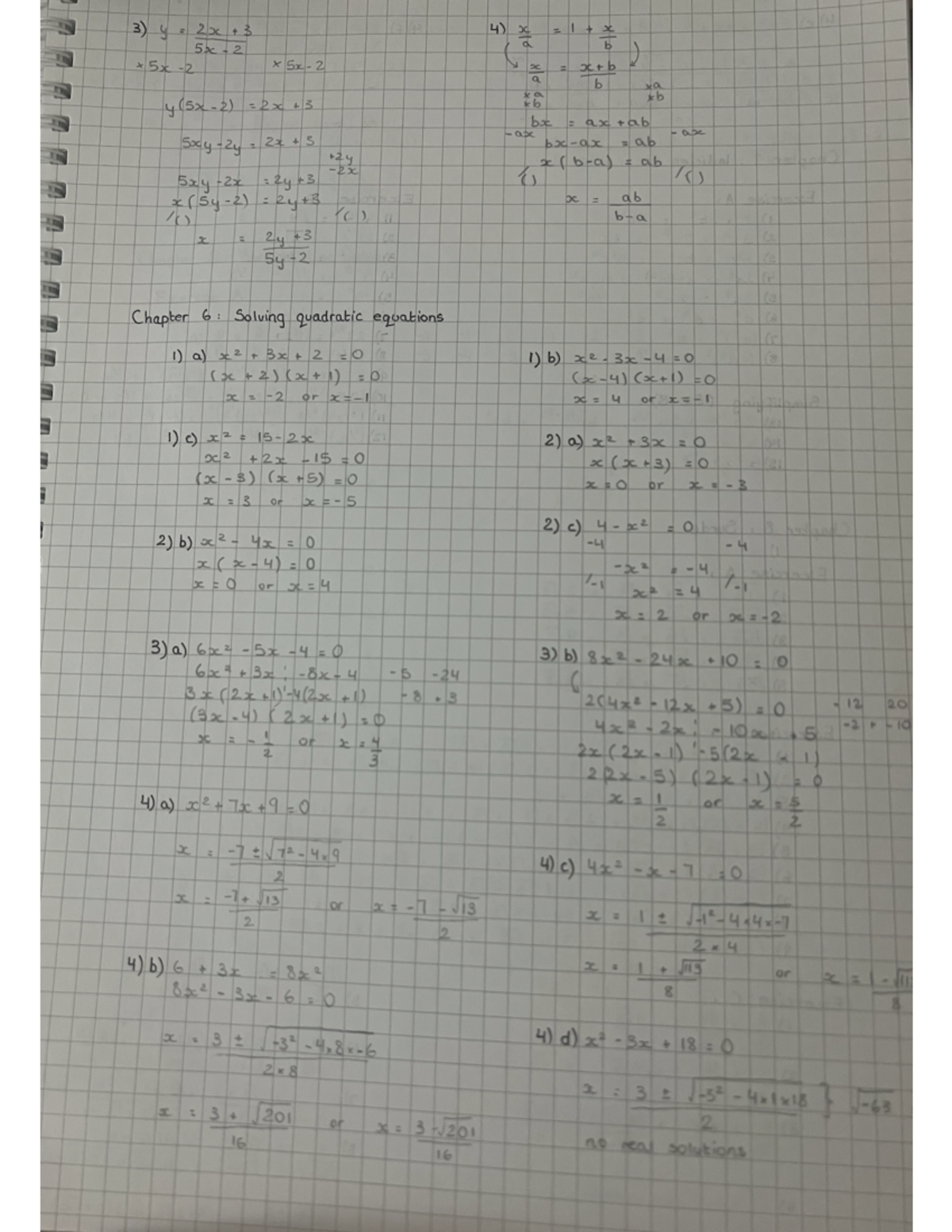 P3 - notes for AS level maths - 3) y=2x+3 (7/45 4) x 1 1 x x 5x-2 a x5x ...