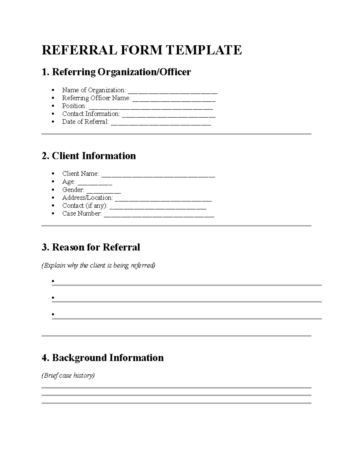 Referral Form Template for Client Services - Studocu