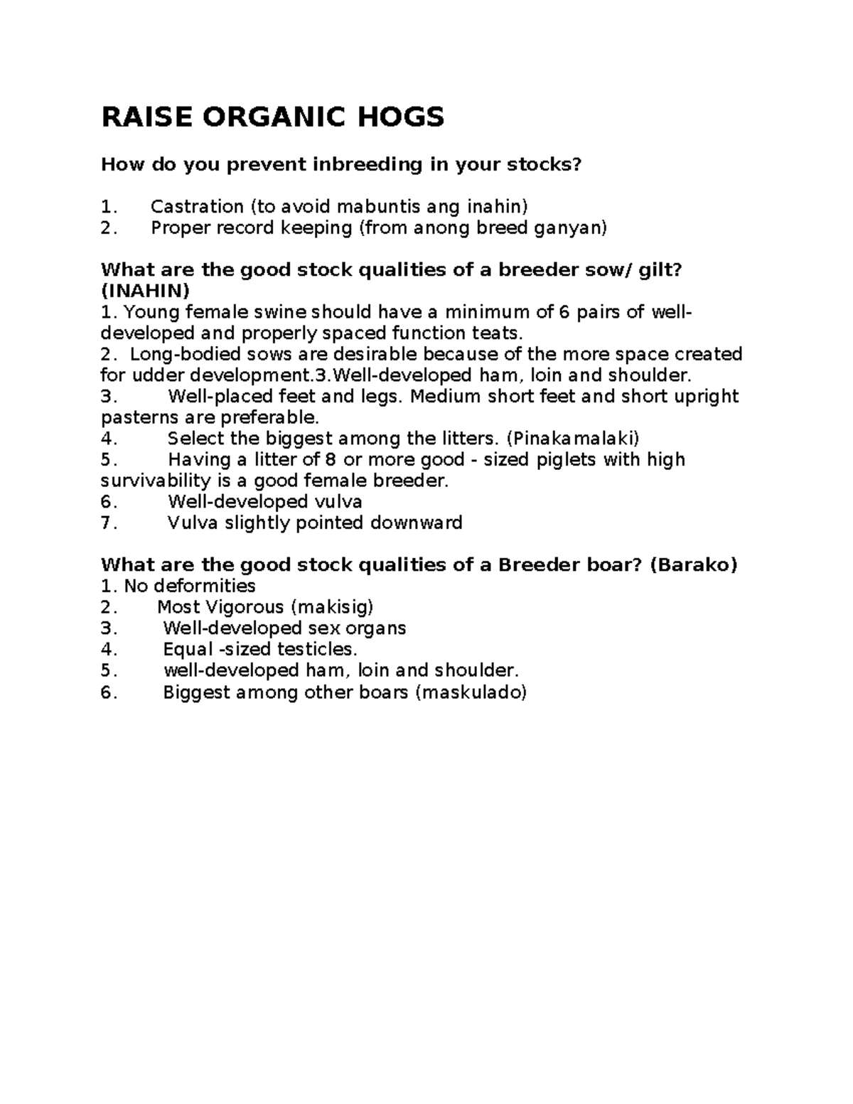 Raising Organic Hogs: Essential Guidelines for Agriculture Studies ...