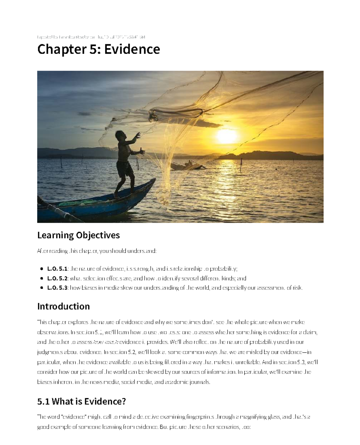 Chapter 5: Evidence Analysis and Risk Perception (Course Code: EVID-101 ...