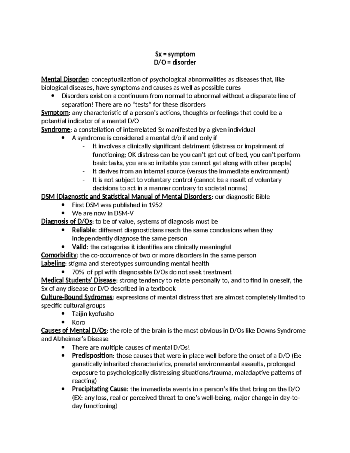 Psych 101: Comprehensive Review of Mental Disorders and Diagnoses - Studocu