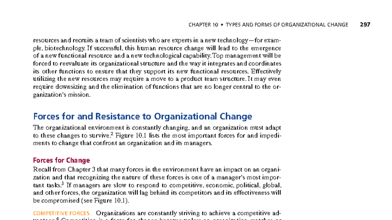 CHAPTER 10: TYPES AND FORMS OF ORGANIZATIONAL CHANGE - TEXTBOOK NOTES ...