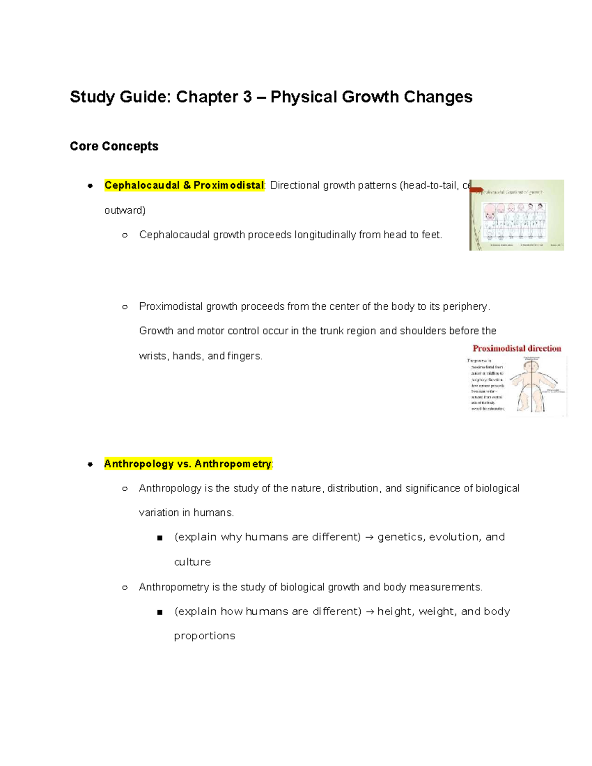 Study Guide: Chapter 3 – Physical Growth & Development (PSY101) - Studocu