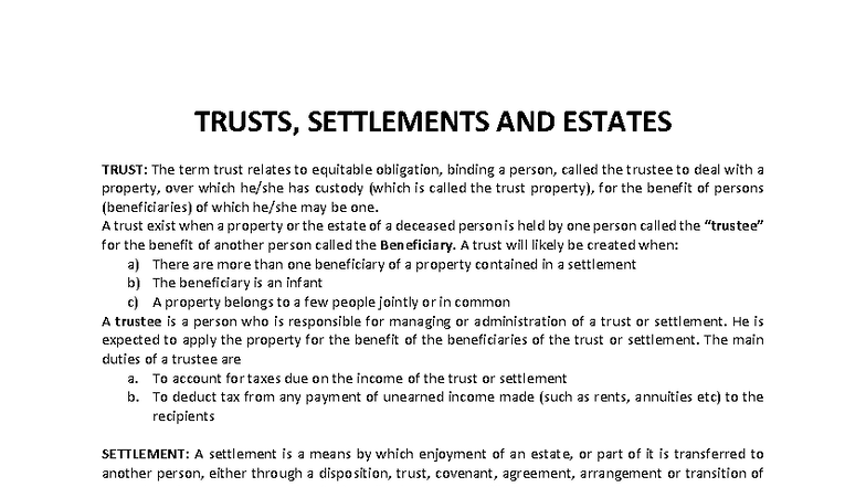 Picture of Trusts, Settlements & Estates: Key Concepts and Tax Computation Guide ...