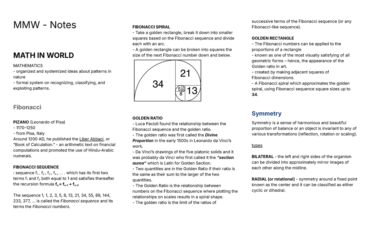 MMW - Cardinality and Set Relations Notes - Studocu