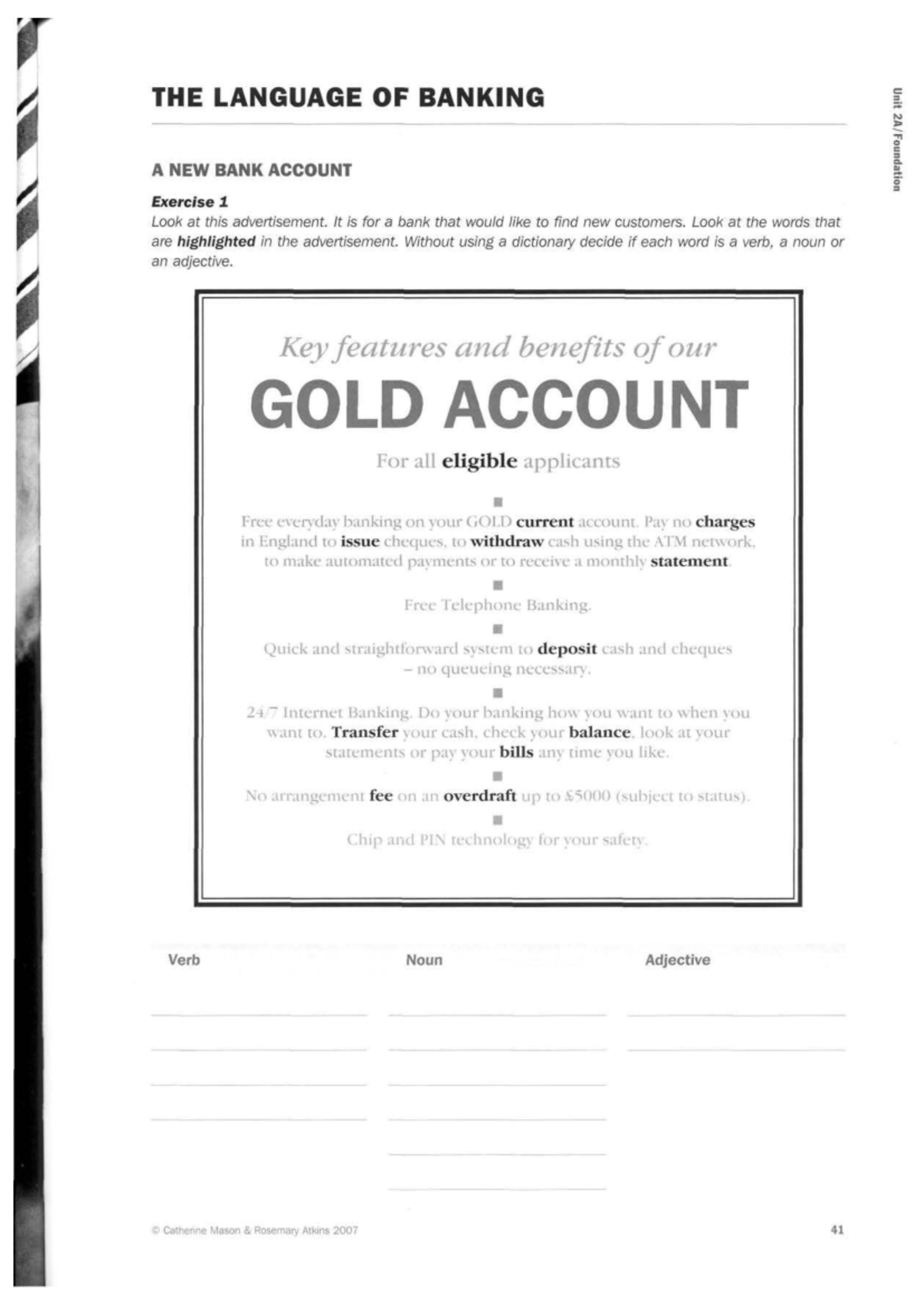 The Language of Banking: Unit 2 Exercises and Vocabulary Guide - Studocu