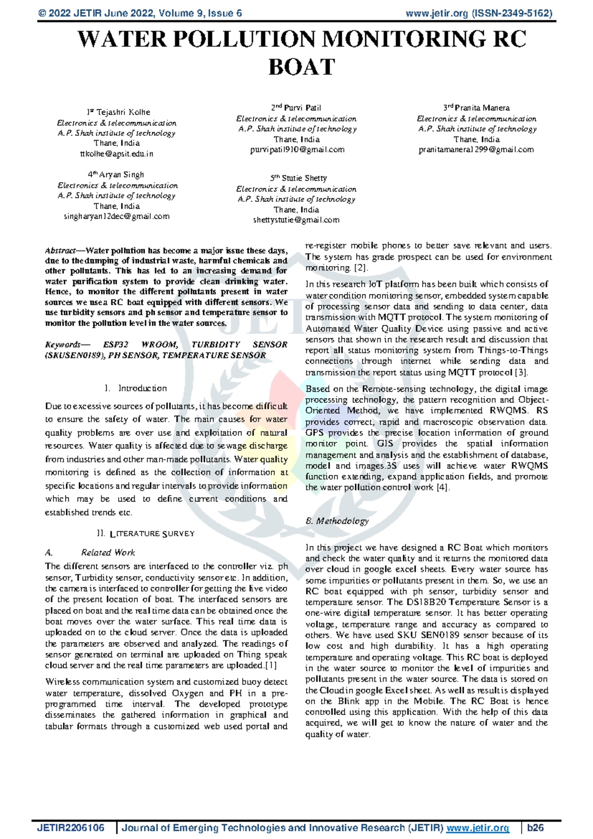 Reserach paper - ahrywgldfg - © 2022 JETIR June 2022, Volume 9, Issue 6 ...
