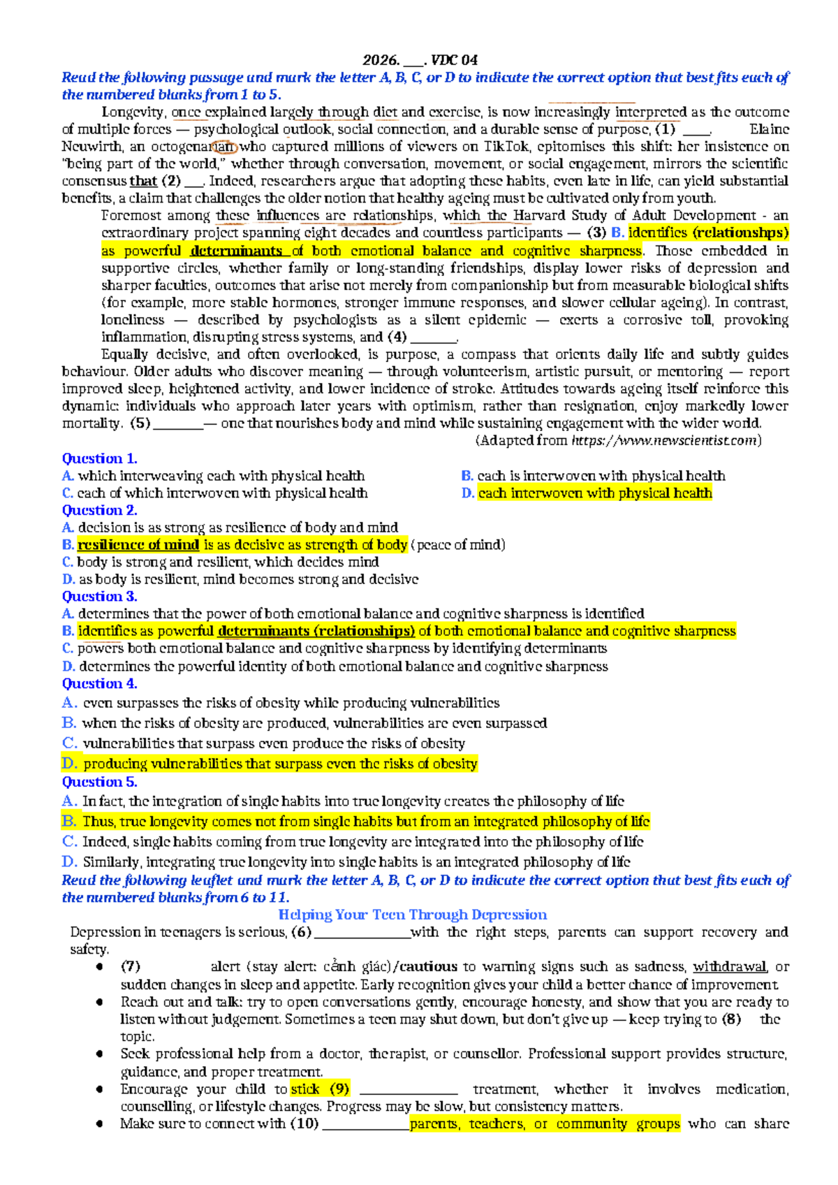 VIP PLUS 2026 Online Exam: Question Set 04 - Studocu
