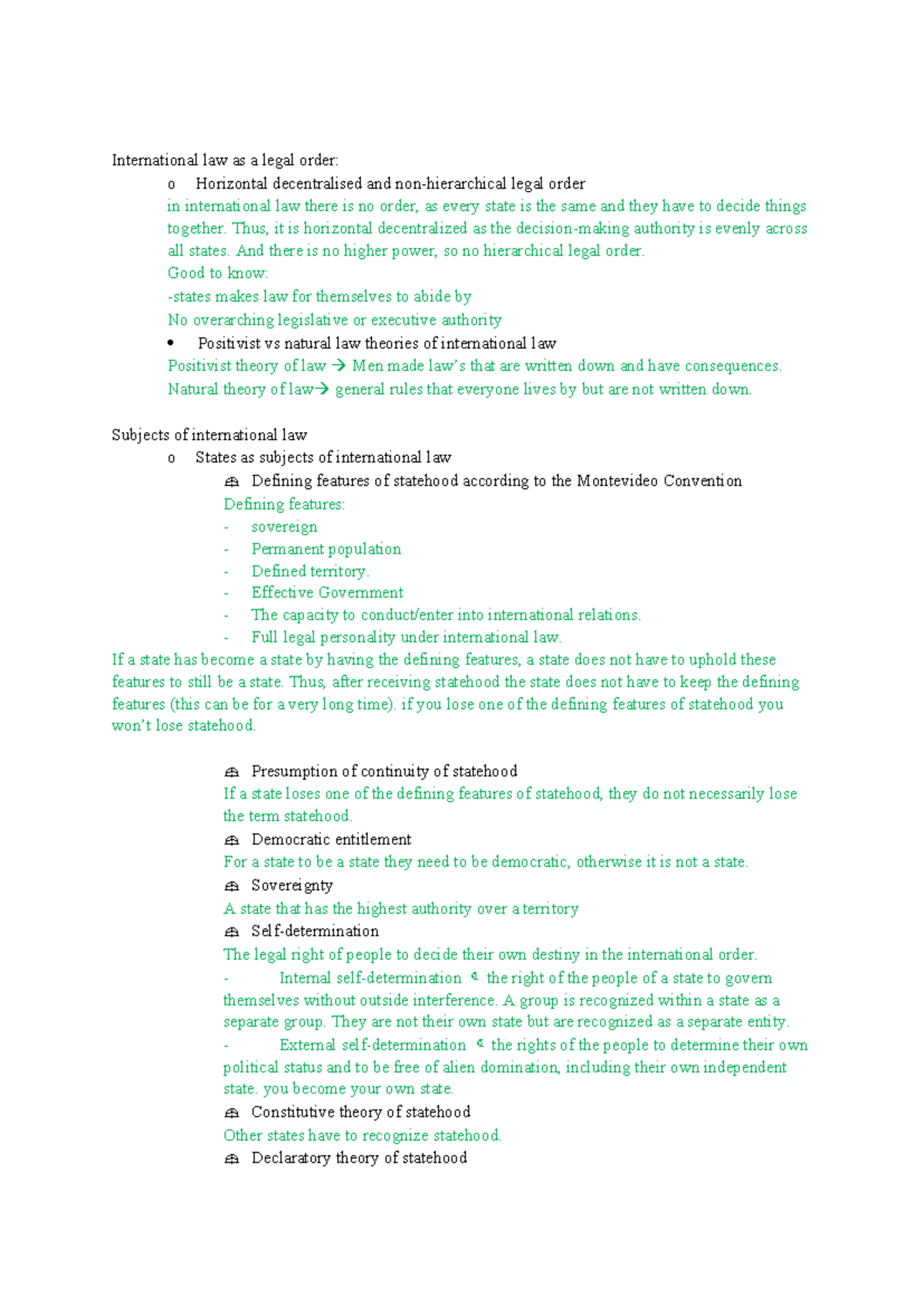 International Law Overview: Key Concepts and Theories MCQ Summary ...