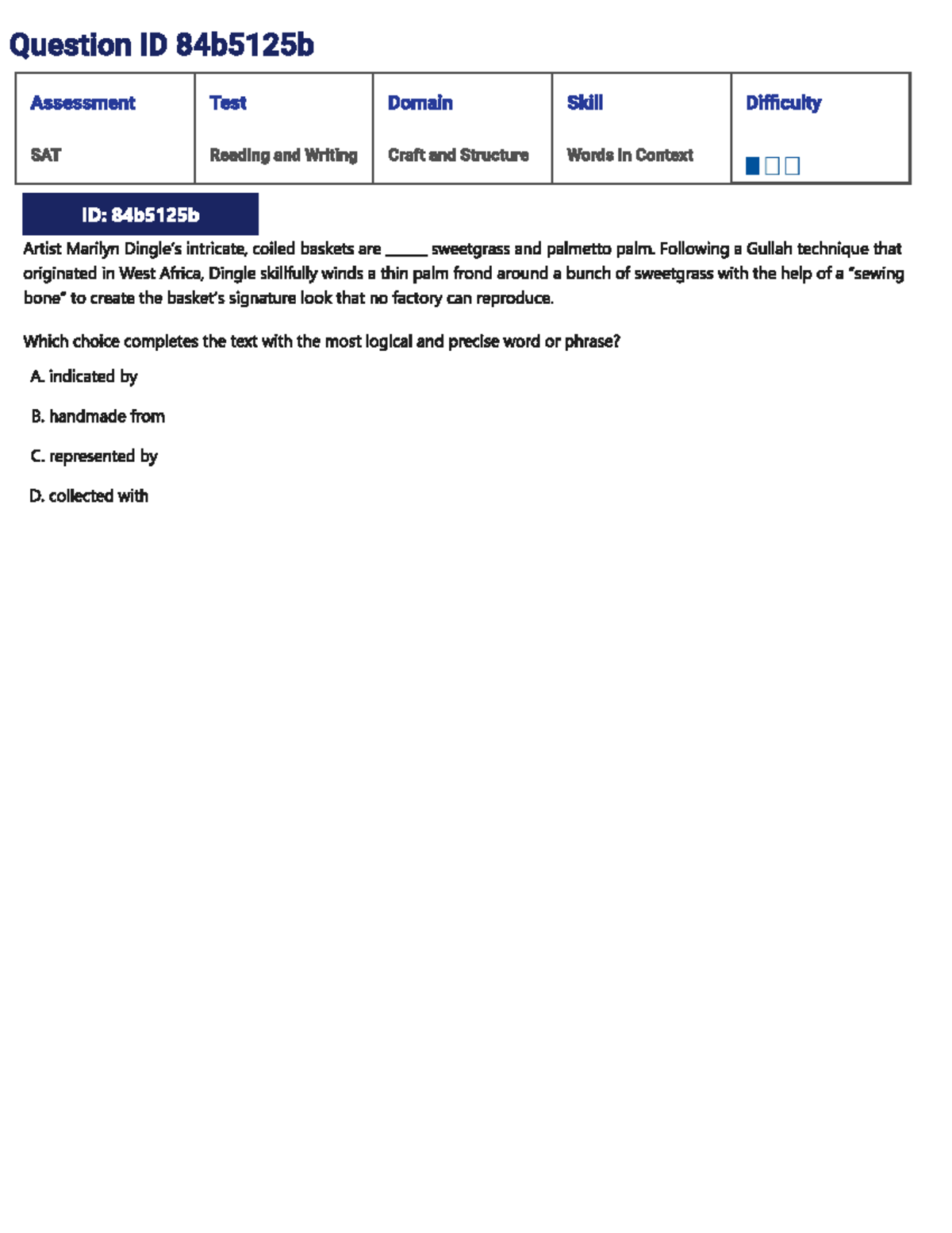 SAT Reading and Writing Craft and Structure Practice Questions - Studocu