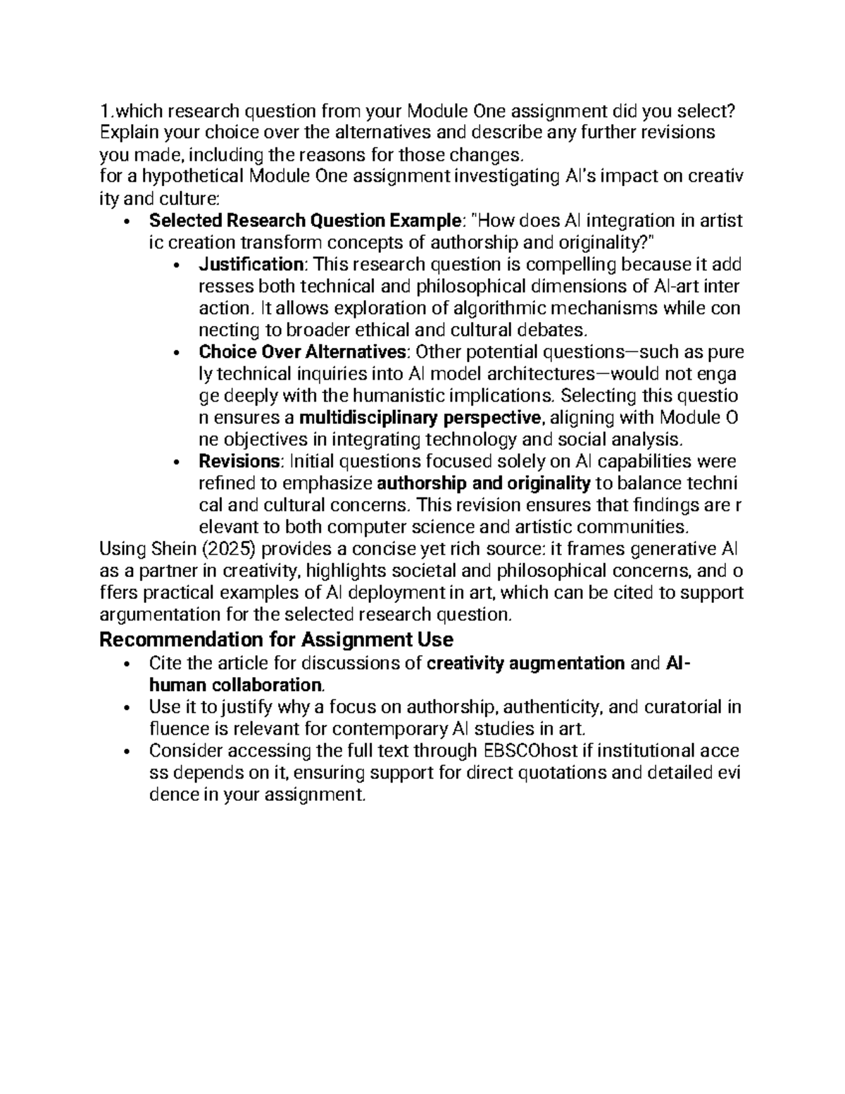 Module One Assignment: Exploring AI's Impact on Creativity and Culture ...