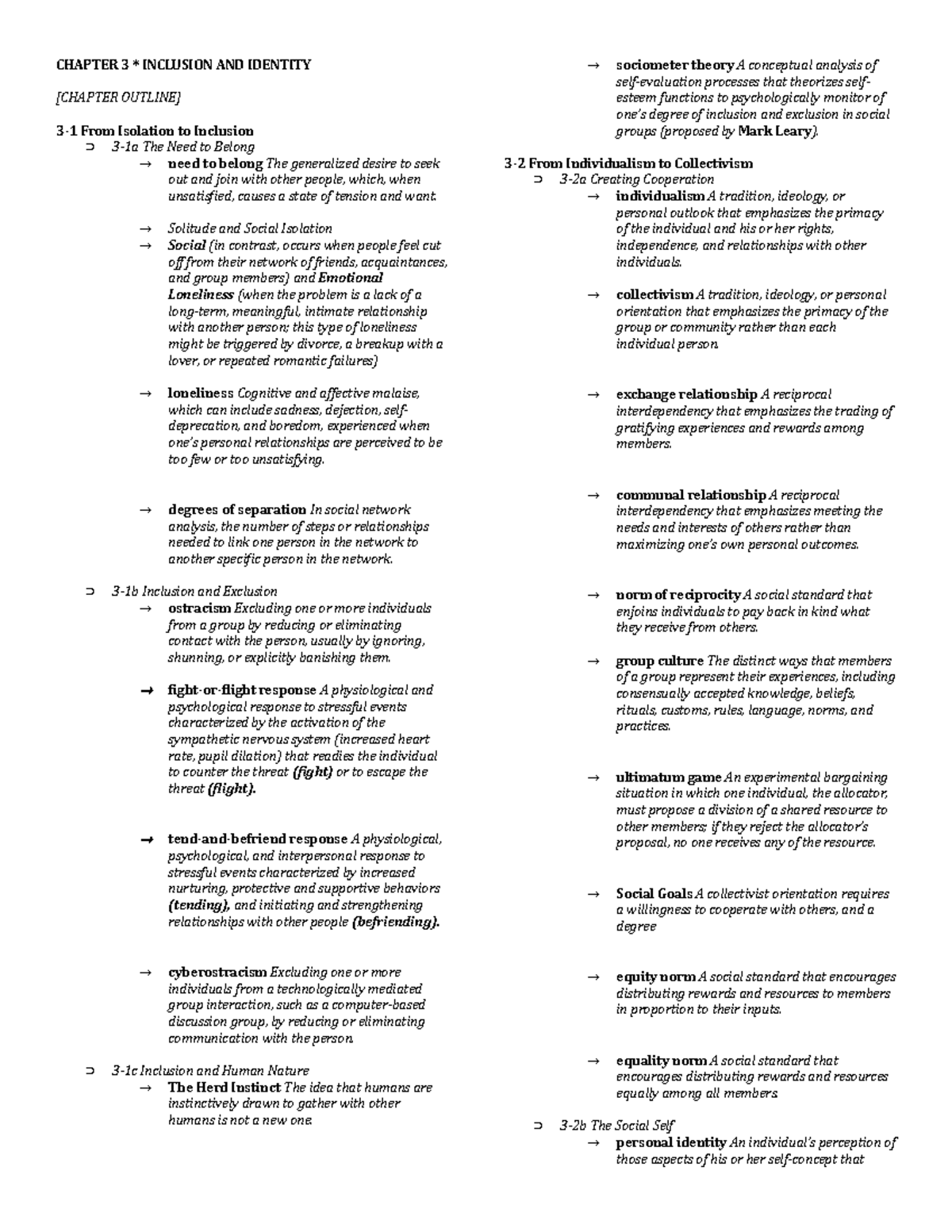 [Group Dynamics] Chapter 3 - Exploring Inclusion and Identity - Studocu