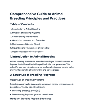 Animal Breeding and Selection: A Comprehensive Guide - Comprehensive ...