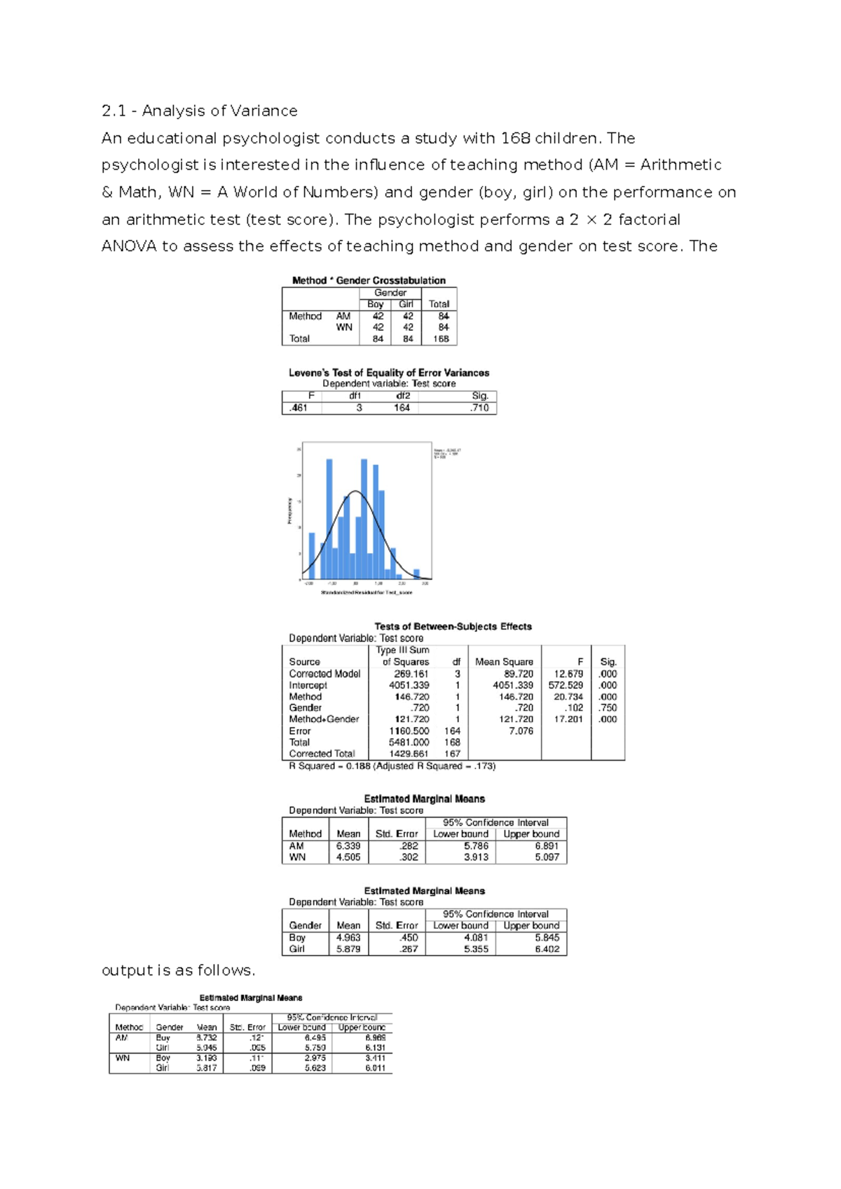 Week 2 - Workgroup Questions on Factorial ANOVA Analysis - Studeersnel