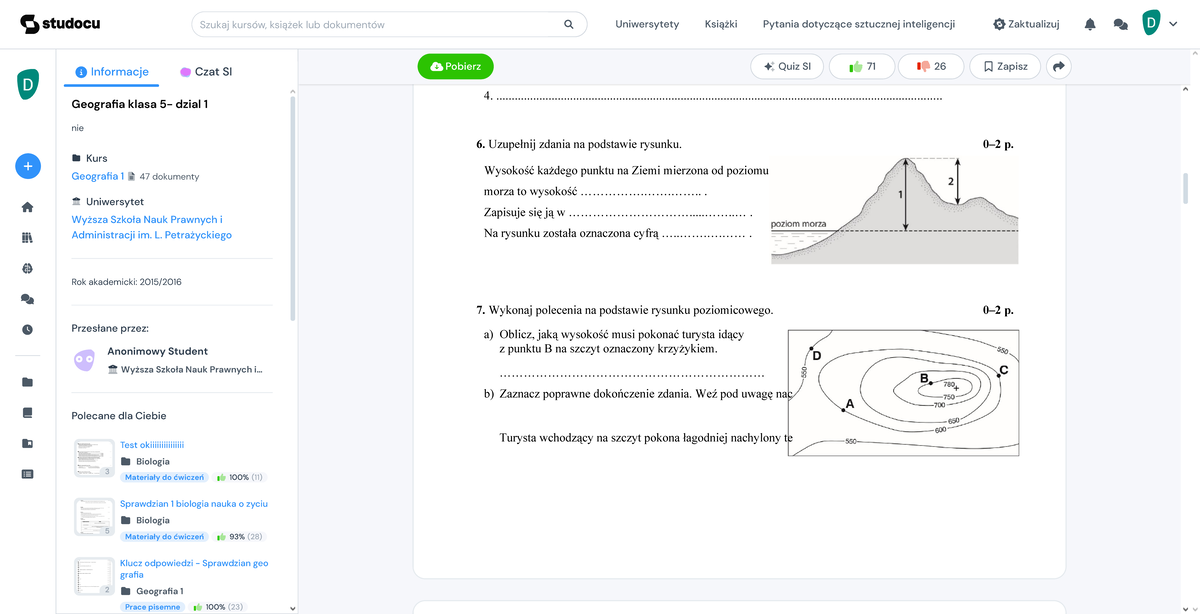 Test Geografia Klasa 5 Dzial 2 Geografia klasa 5- dzial 1 - Mapa Polski Test sprawdzający – rozdział 1
