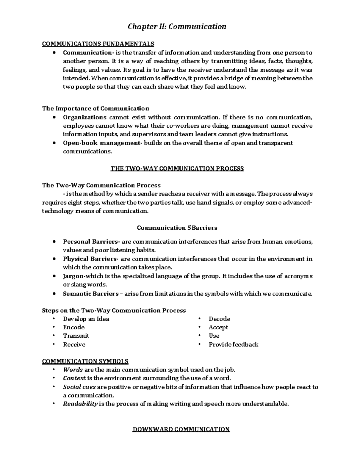 MGT102 Chapter 2: Fundamentals of Communication and Its Importance ...