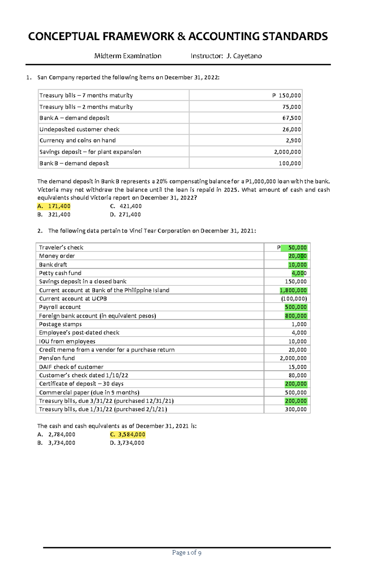 Intermediate accounting 1 - Midterm Exa, - CONCEPTUAL FRAMEWORK ...